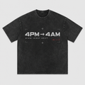 4PM to 4AM unisex washed black oversized tee