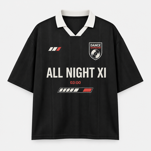 All Night XI black club football festival jersey