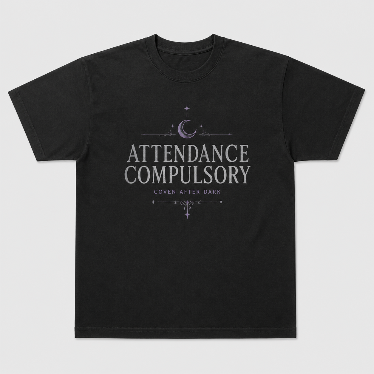 Attendance Compulsory unisex black tee