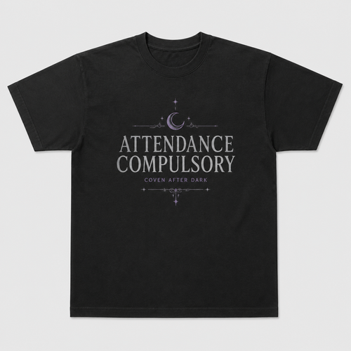 Attendance Compulsory unisex black tee