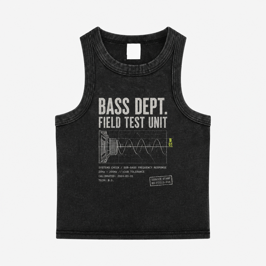 Bass Dept. Field Test Unit washed black festival tank