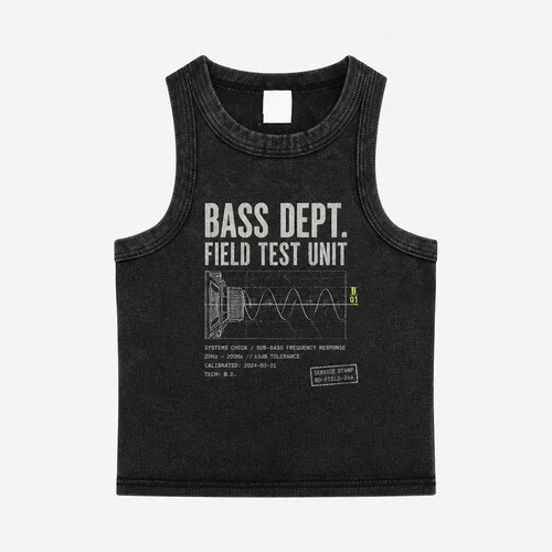 Bass Dept. Field Test Unit washed black festival tank