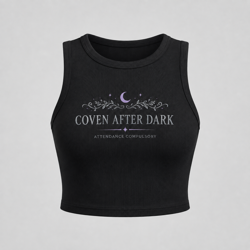 Coven After Dark women's black cropped tank top