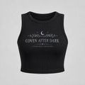 Coven After Dark women's black cropped tank top