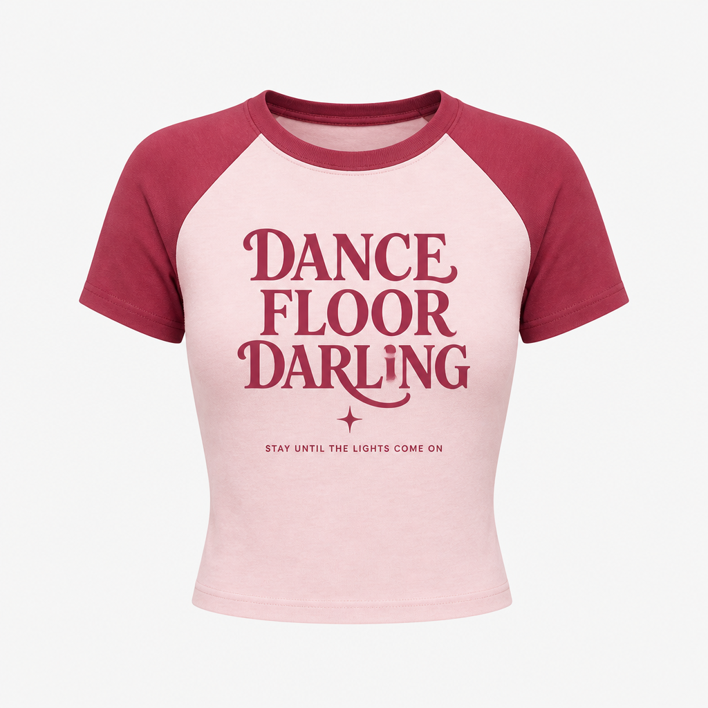 Dance Floor Darling pink colour-block baby tee