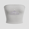 Heading Home women's heather grey cropped tube top