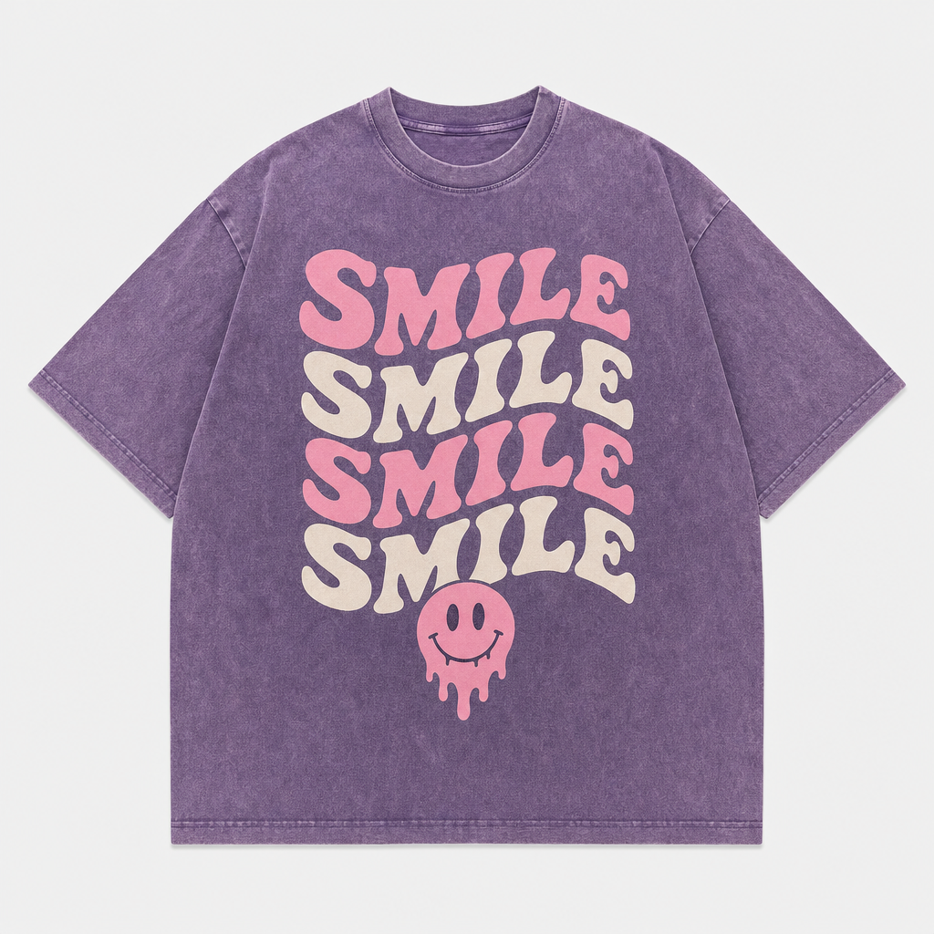 Smile Swirl Snow-Washed Tee