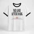 Miami After Dark white and black ringer festival tee