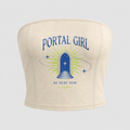 Portal Girl women's cream cropped tube top