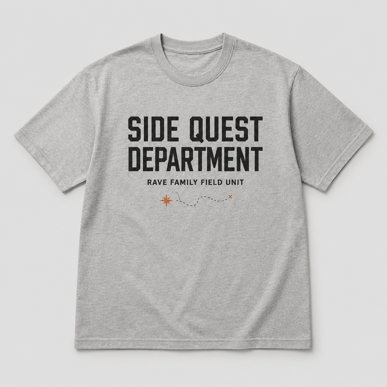 Side Quest Department unisex heather grey tee
